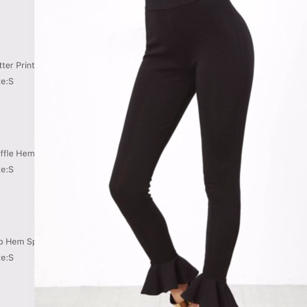 Ruffle hem leggings